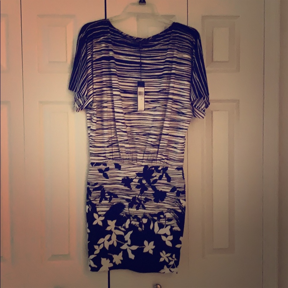 Black and white mini dress